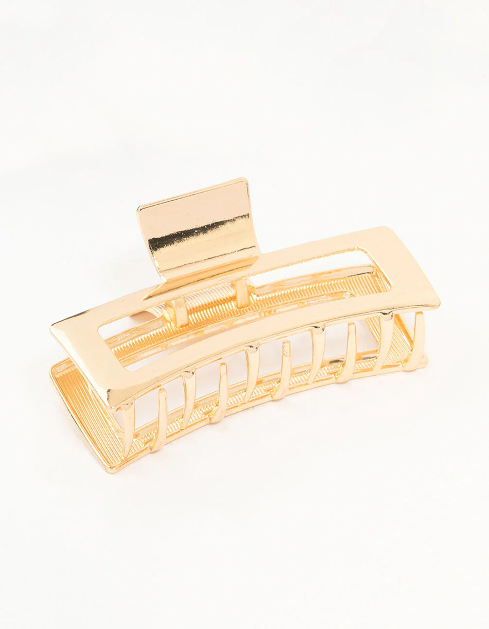 Gold Open Rectangle Hair Claw Clip - Image 2
