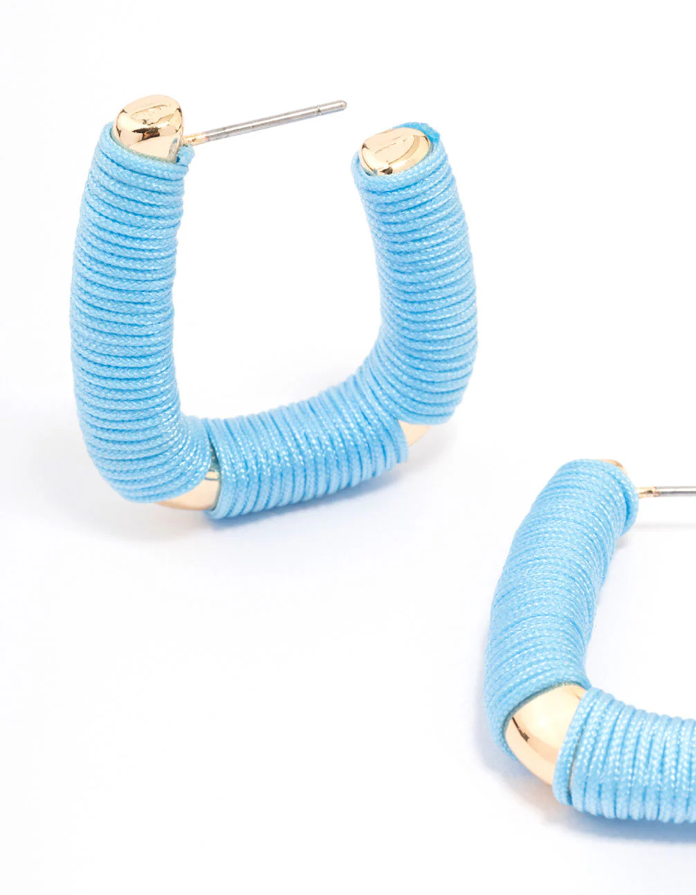 Gold Oval Woven Hoop Earrings - Image 2