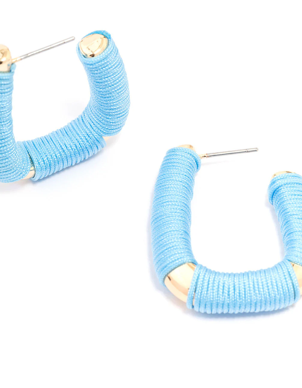 Gold Oval Woven Hoop Earrings - Image 3