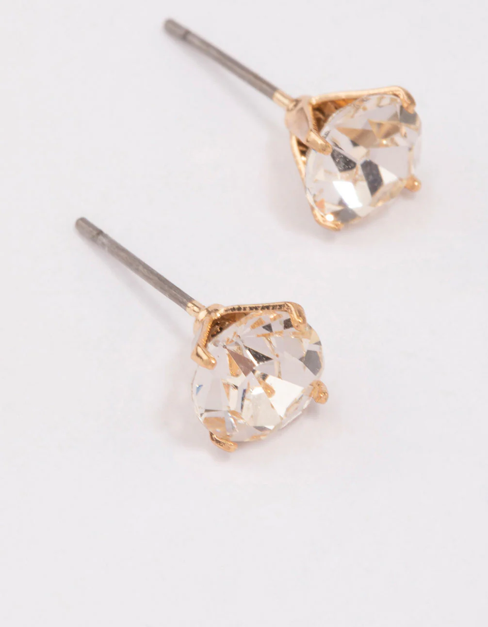 Gold Pear Champagne Stud Earrings 7mm - Image 3