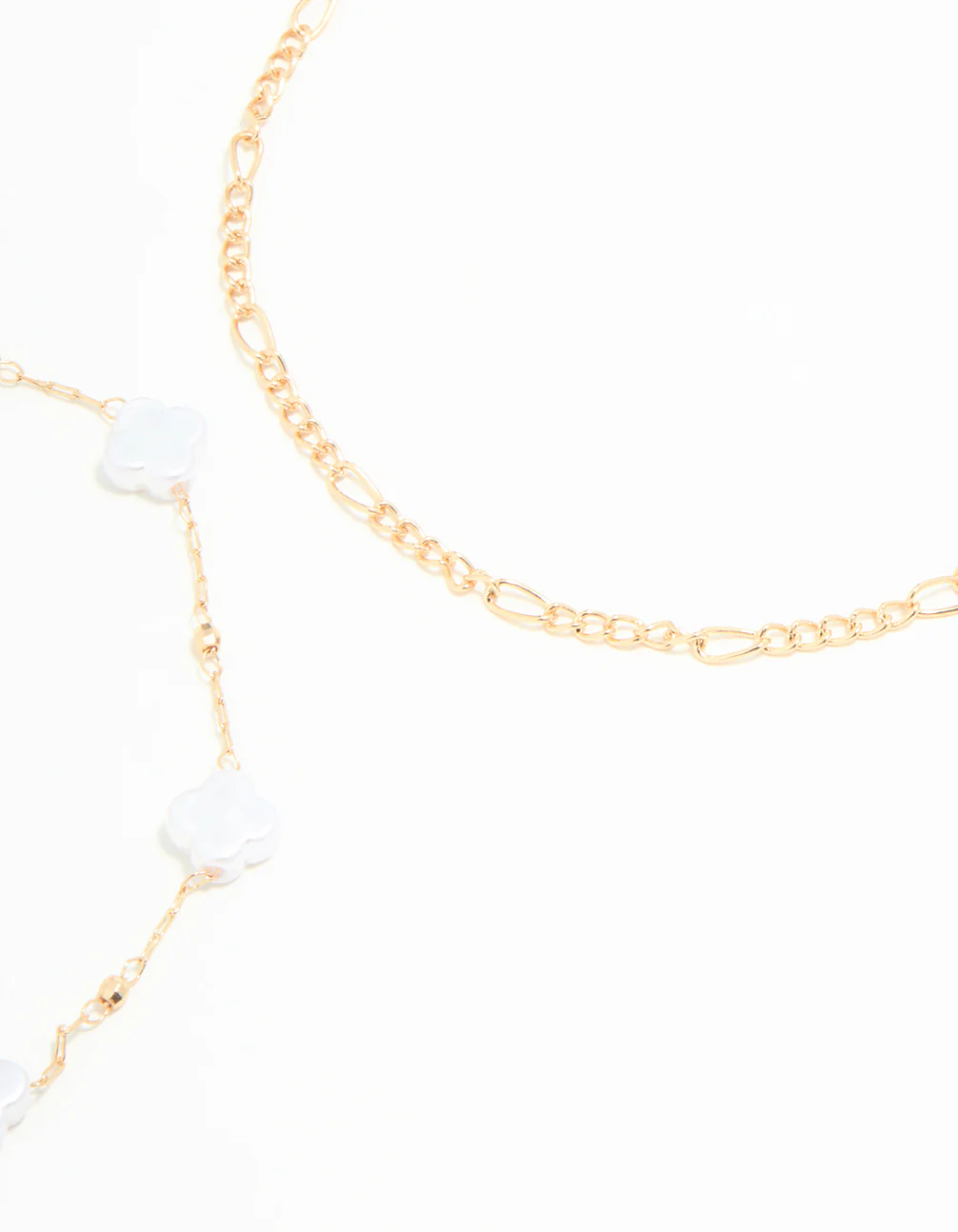 Gold Pearl Chain Anklets 3-Pack - Image 3