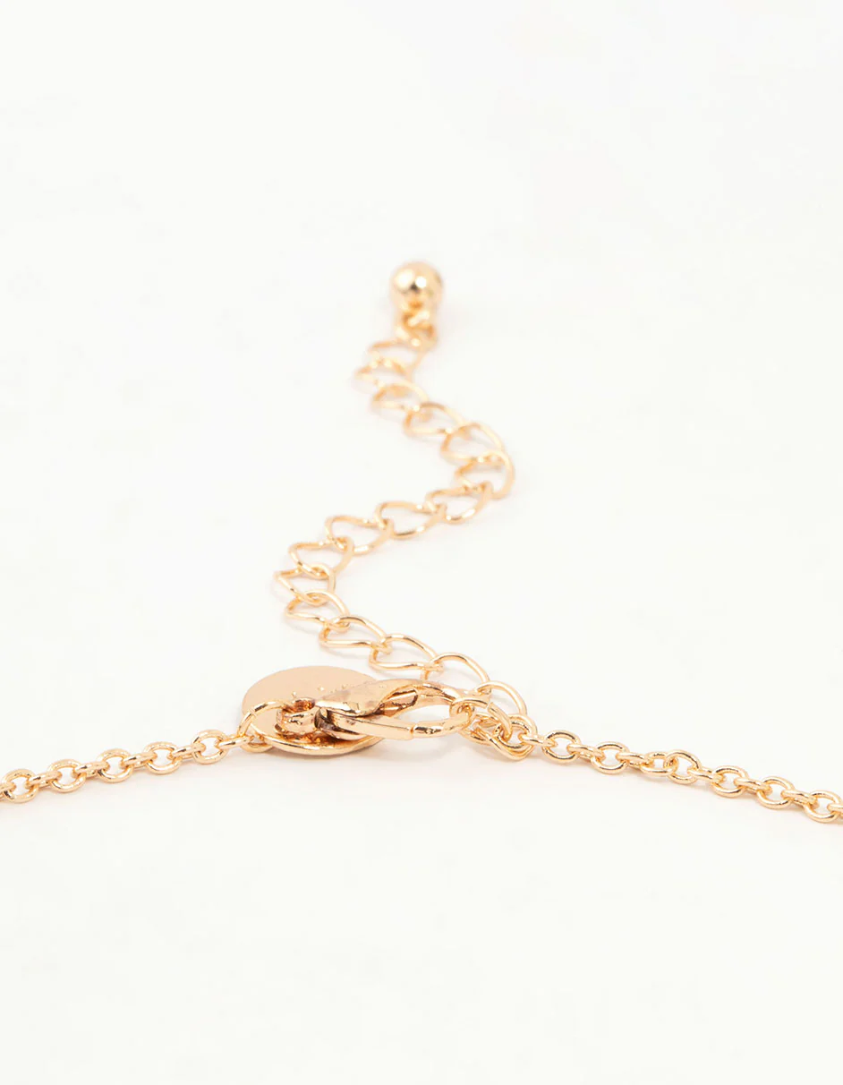Gold Pearl Cross Diamante Pendant Necklace - Image 5
