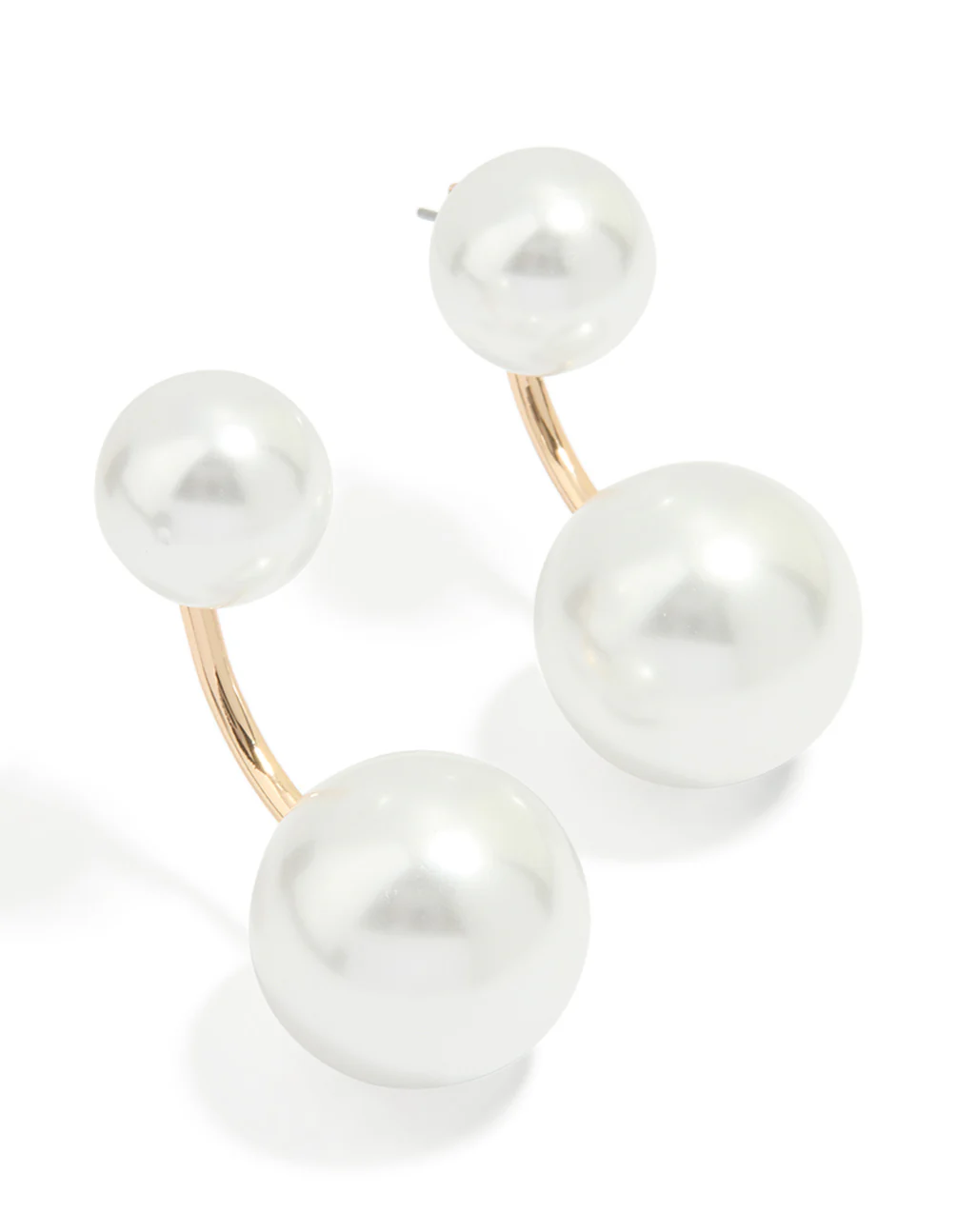 Gold Pearl Ear Jacket Earrings