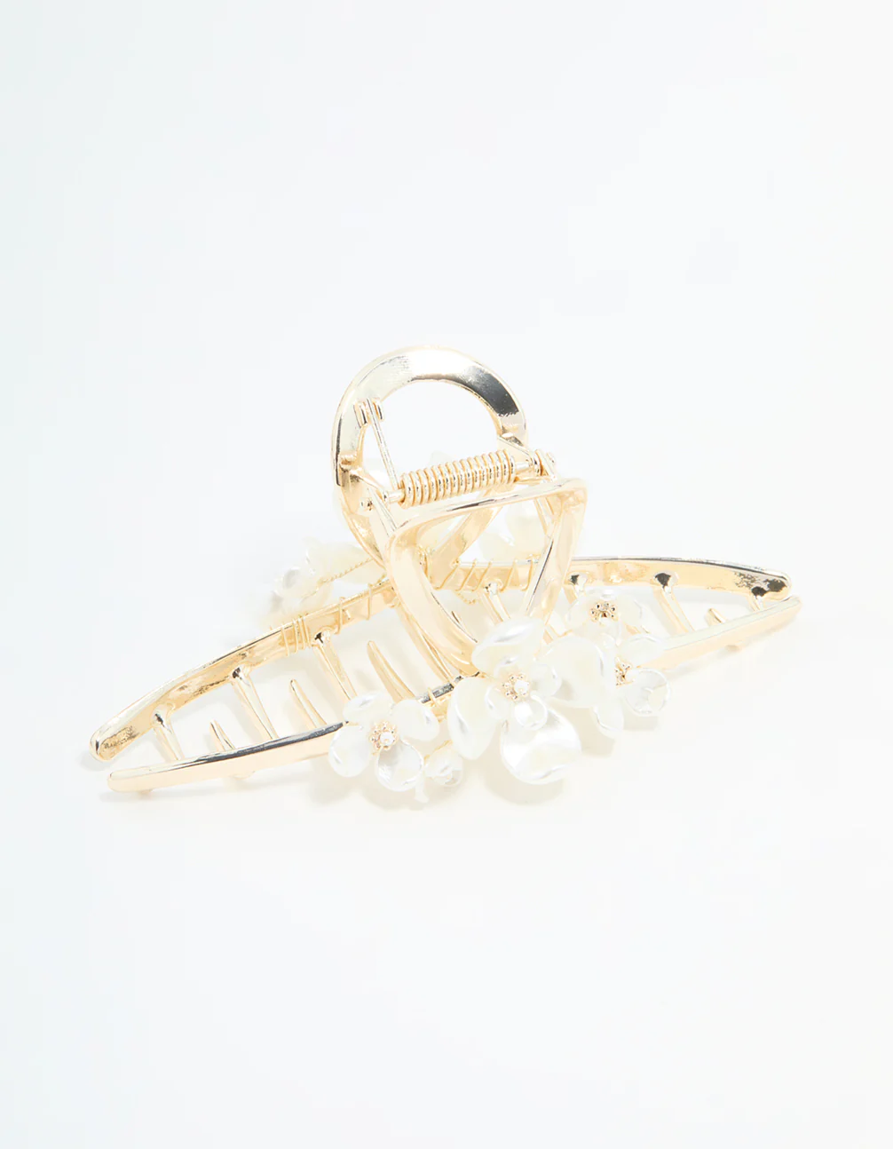 Gold Pearl Flower Cluster Claw Clip - Image 2