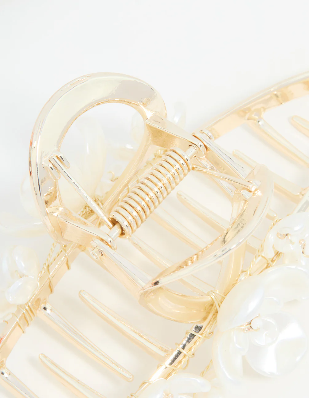 Gold Pearl Flower Cluster Claw Clip - Image 3
