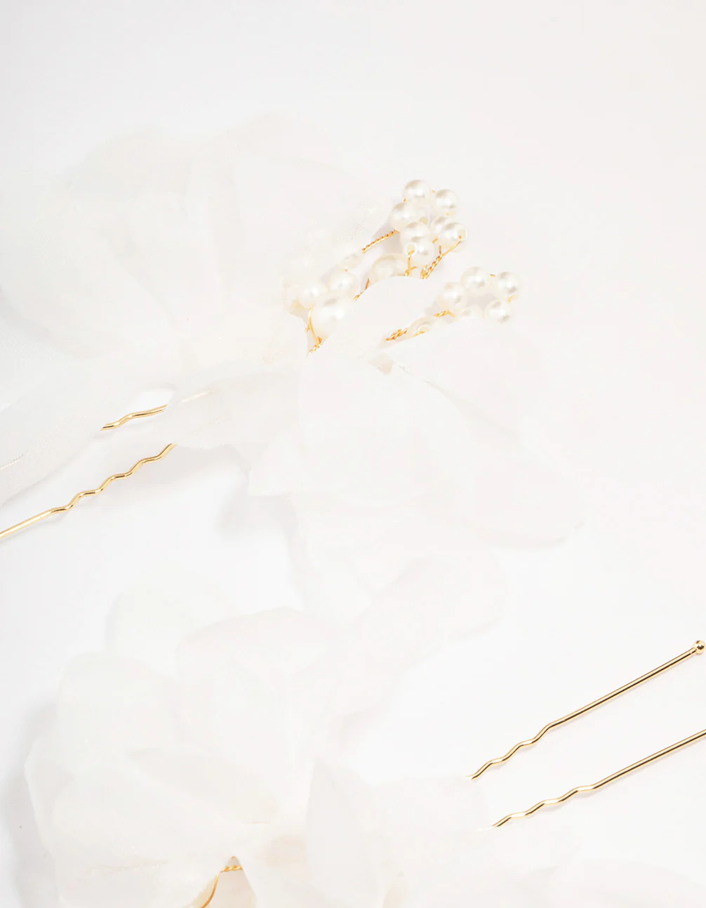 Gold Pearl & Flower Hair Pin Pack - Image 3