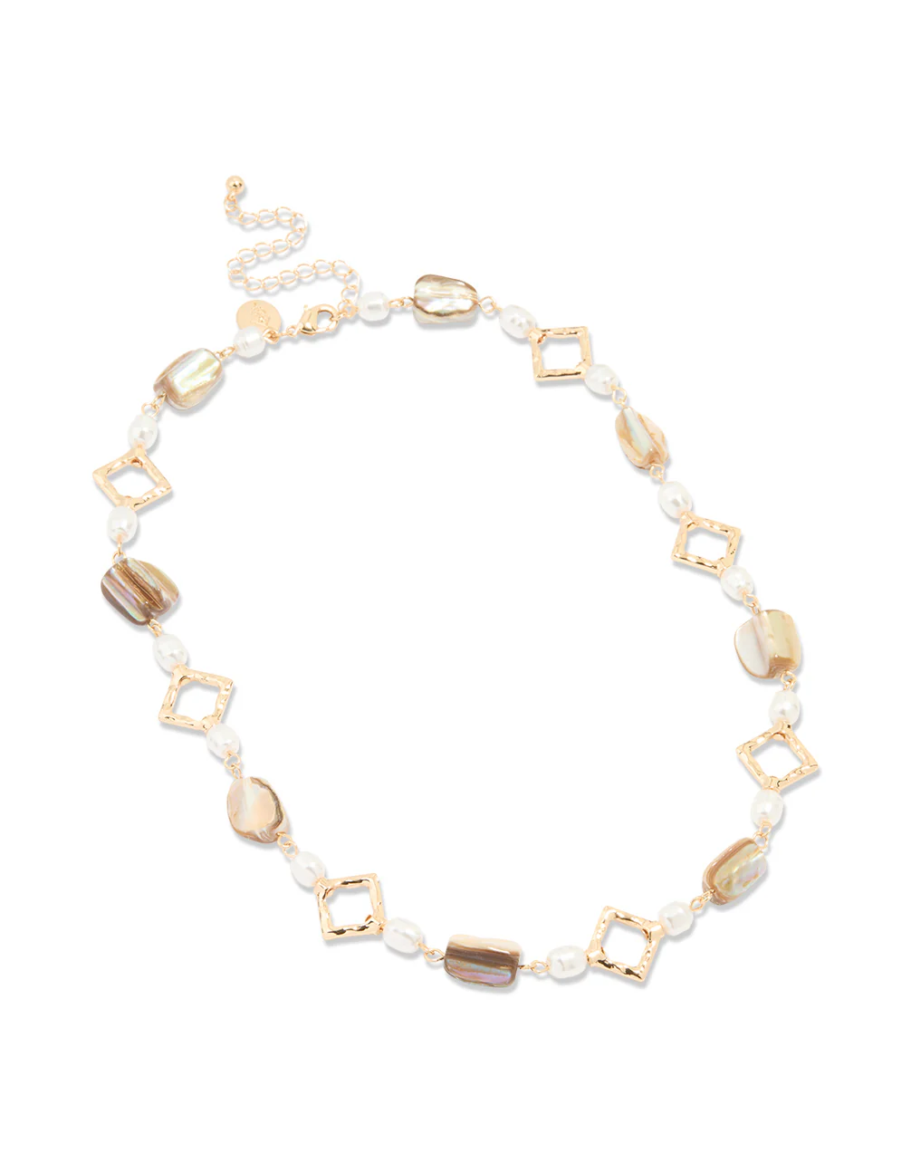 Gold Pearl & Genuine Shell Necklace - Image 2