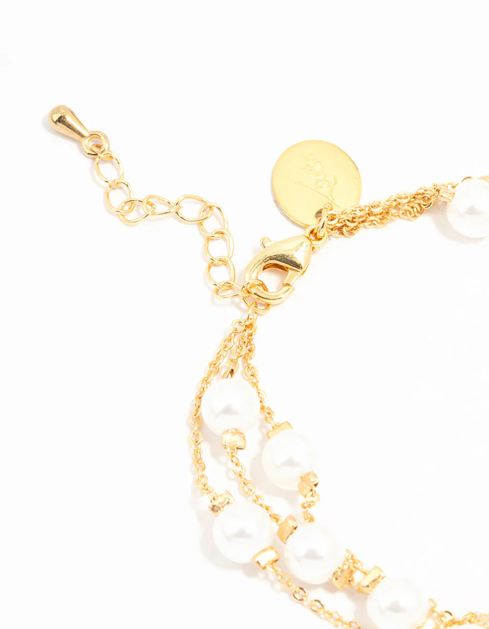 Gold Plated Pearl Layered Bracelet - Image 3