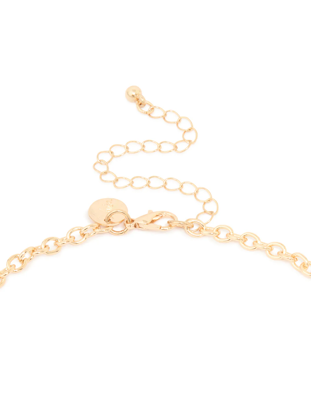 Gold Pearl Molten Link Disc Necklace - Image 3