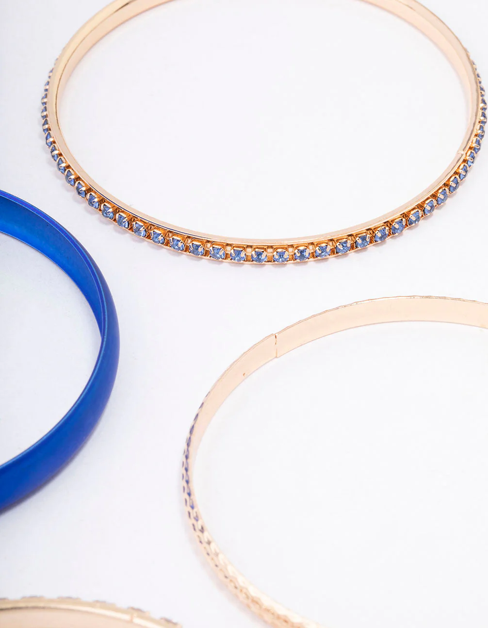 Gold Pearlised & Diamante Bangles 5-Pack - Image 2