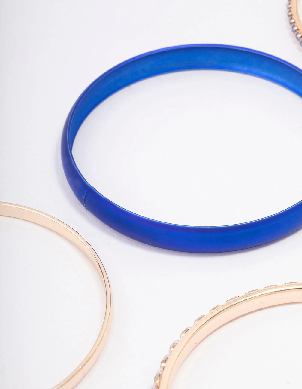 Gold Pearlised & Diamante Bangles 5-Pack - Image 3