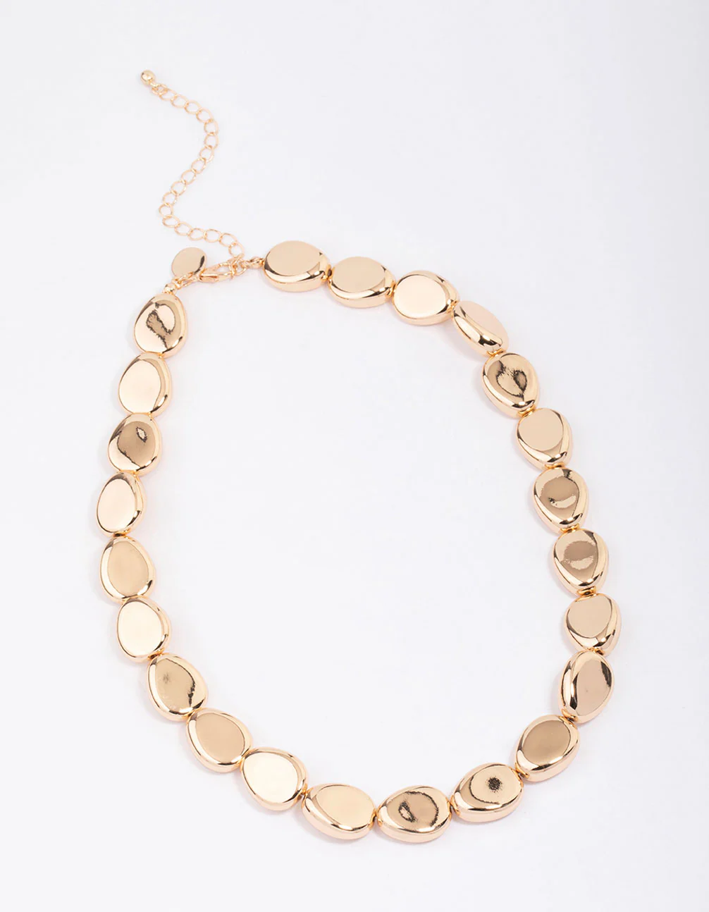 Gold Pebble Oval Bold Necklace - Image 2