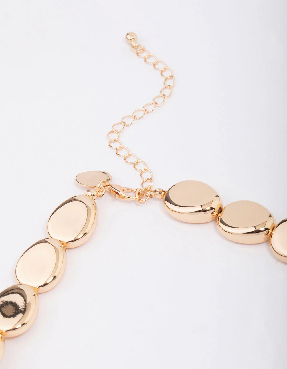 Gold Pebble Oval Bold Necklace - Image 3