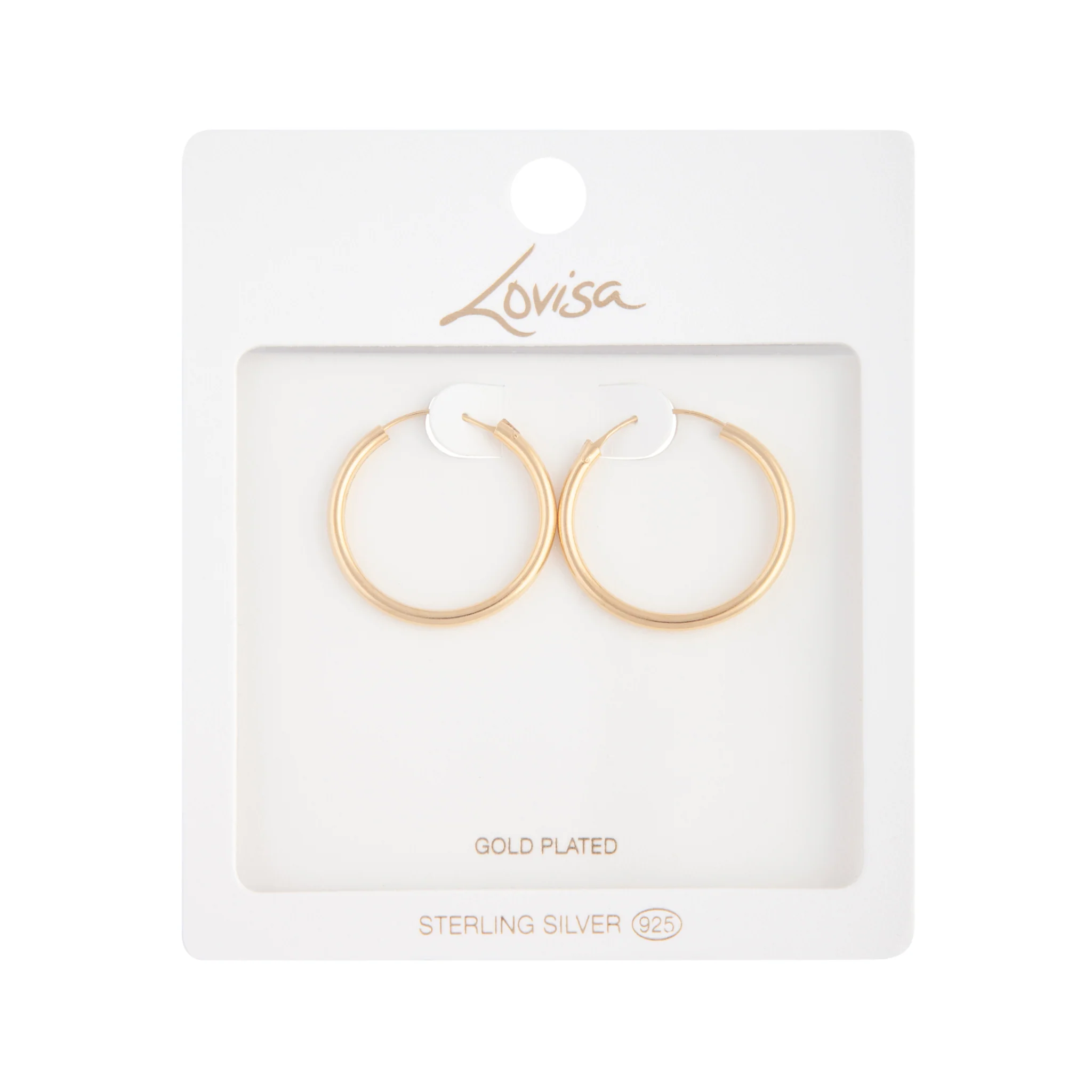 Gold Plated Sterling Silver Hoop Earrings - Image 2