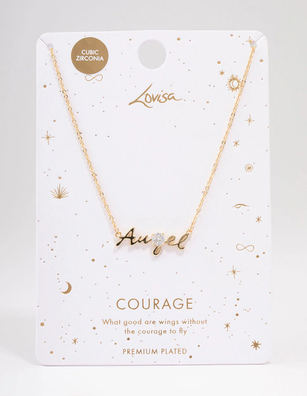 Gold Plated Angel Script Necklace - Image 2