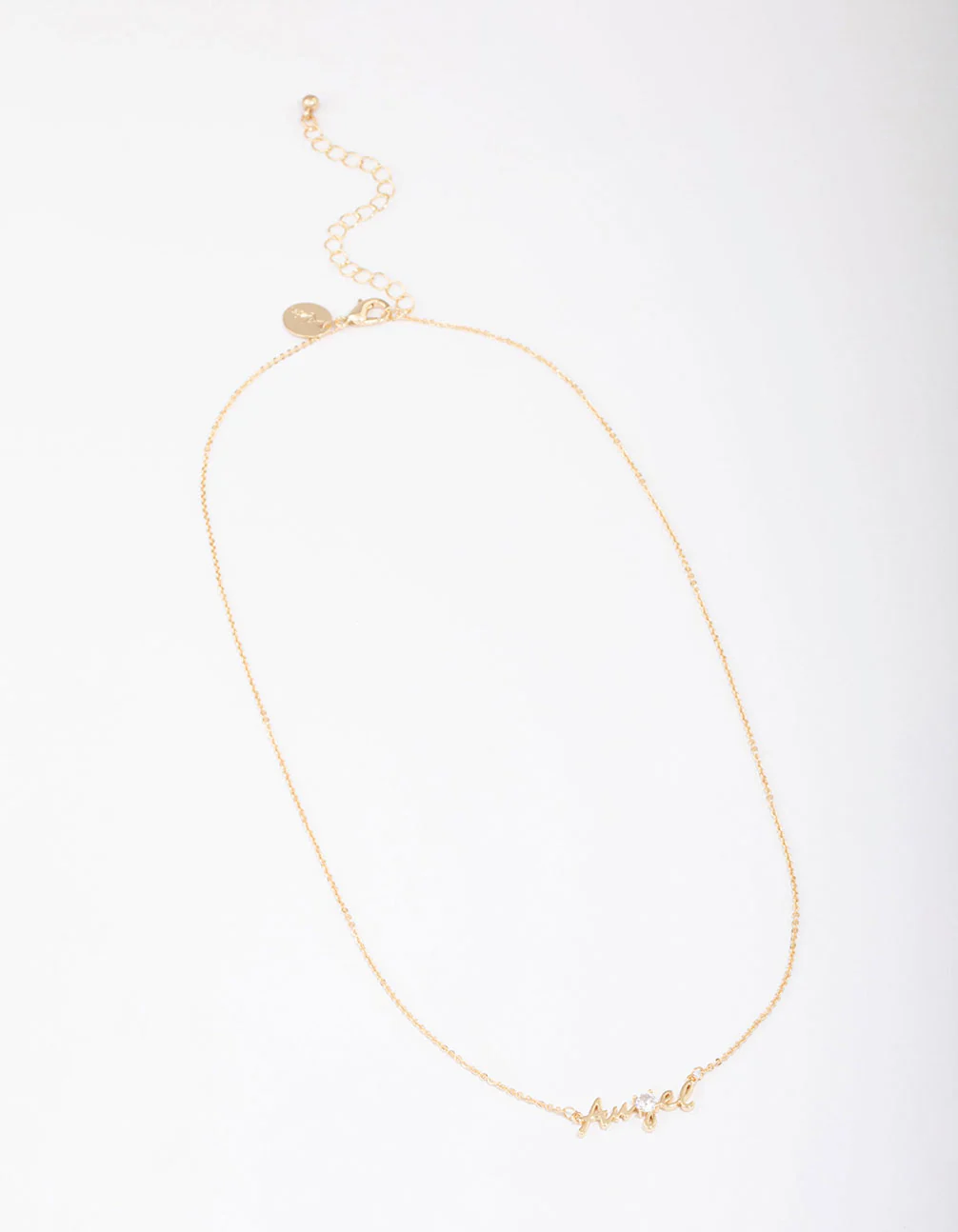 Gold Plated Angel Script Necklace - Image 3