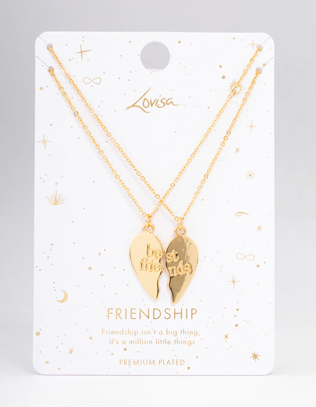Gold Plated Best Friend Heart Pendant Necklace Pack - Image 2