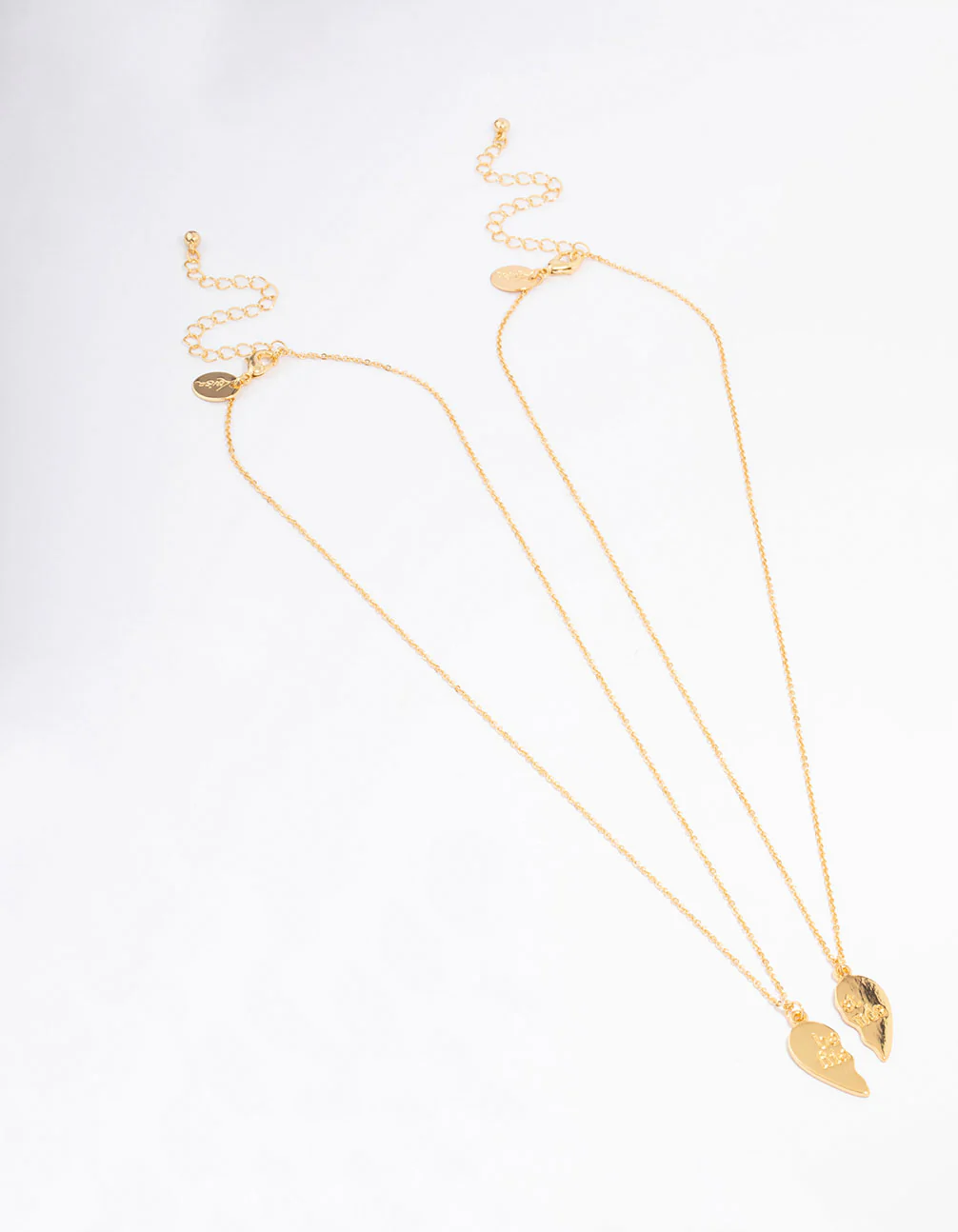 Gold Plated Best Friend Heart Pendant Necklace Pack - Image 3