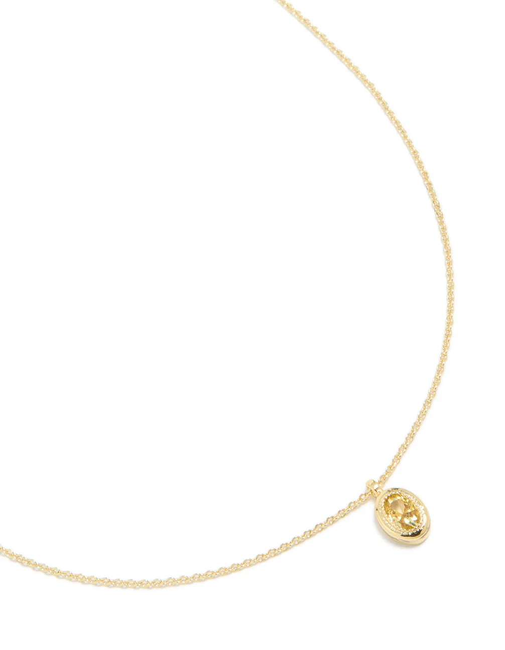 Gold Plated Brass Citrine November Birthstone Necklace - Image 2