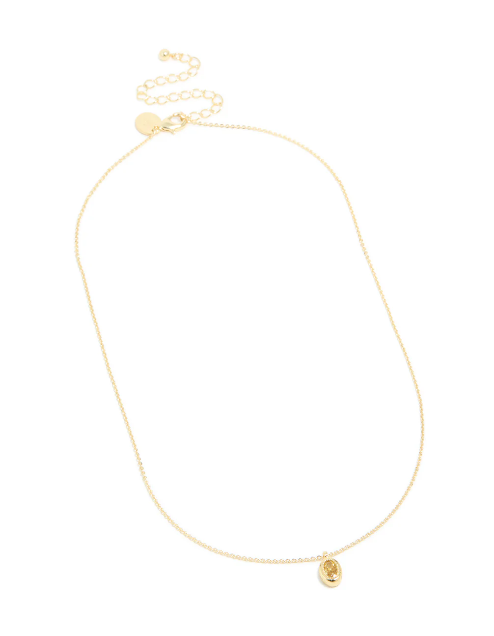 Gold Plated Brass Citrine November Birthstone Necklace - Image 4