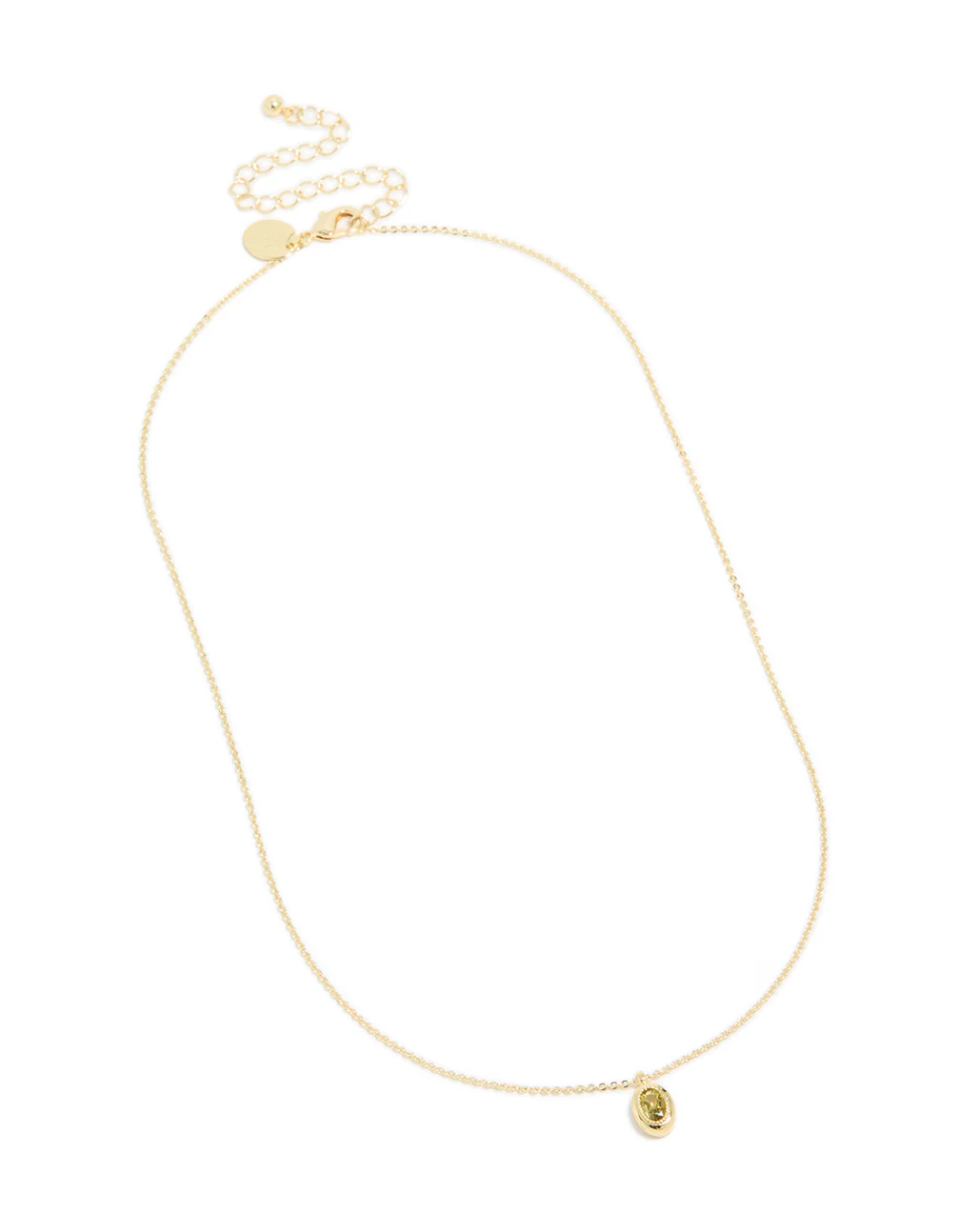 Gold Plated Brass Peridot Cubic Zirconia August Birthstone Necklace - Image 4