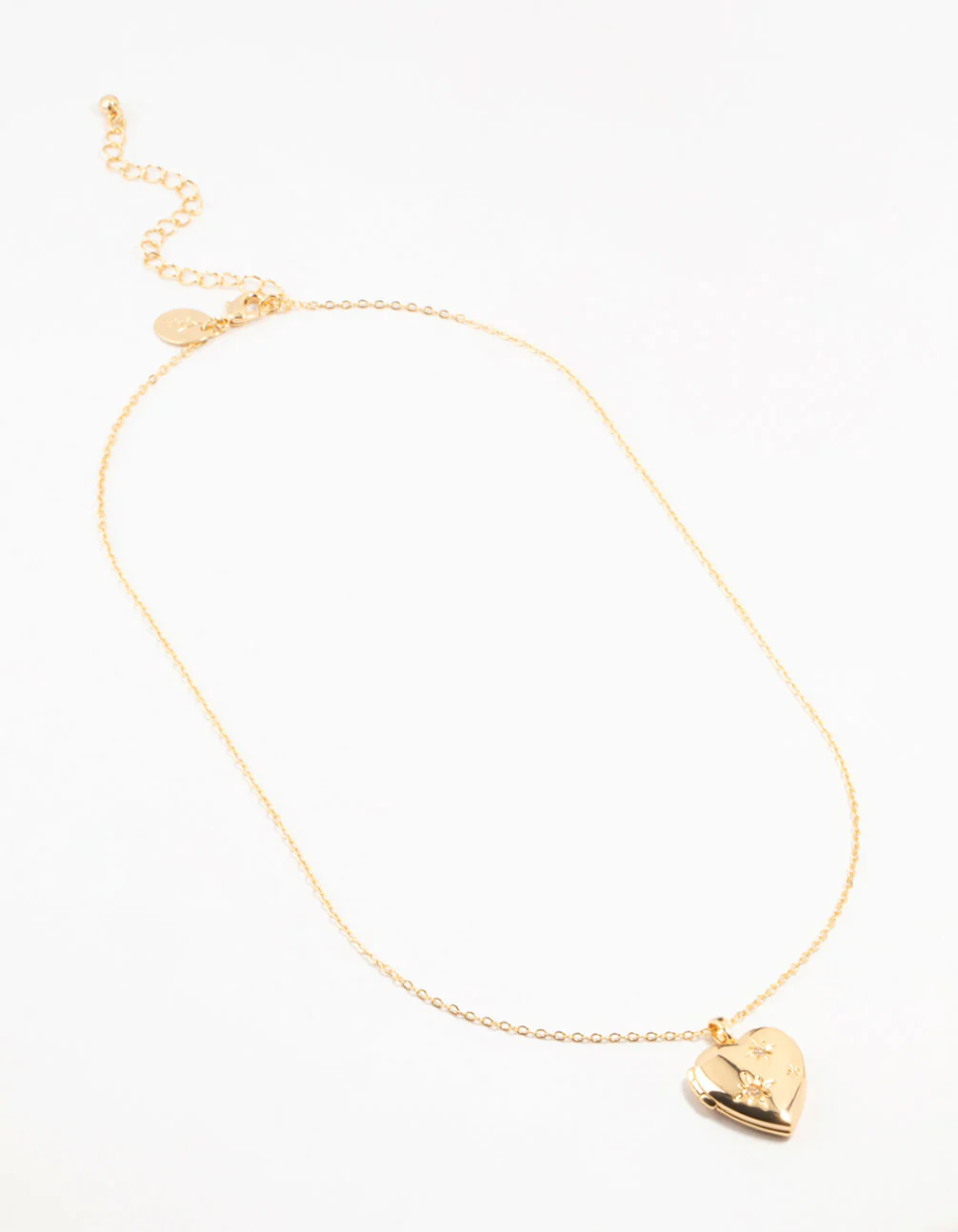 Gold Plated Celestial Heart Locket Necklace - Image 2