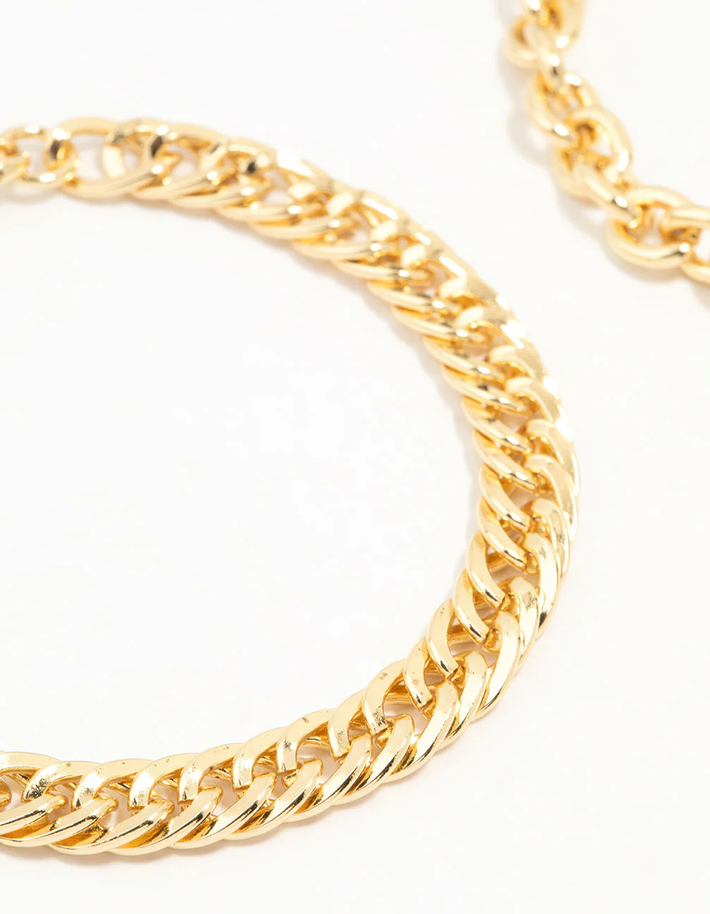 Gold Plated Chain & Lock Charm Bracelets 2-Pack - Image 2