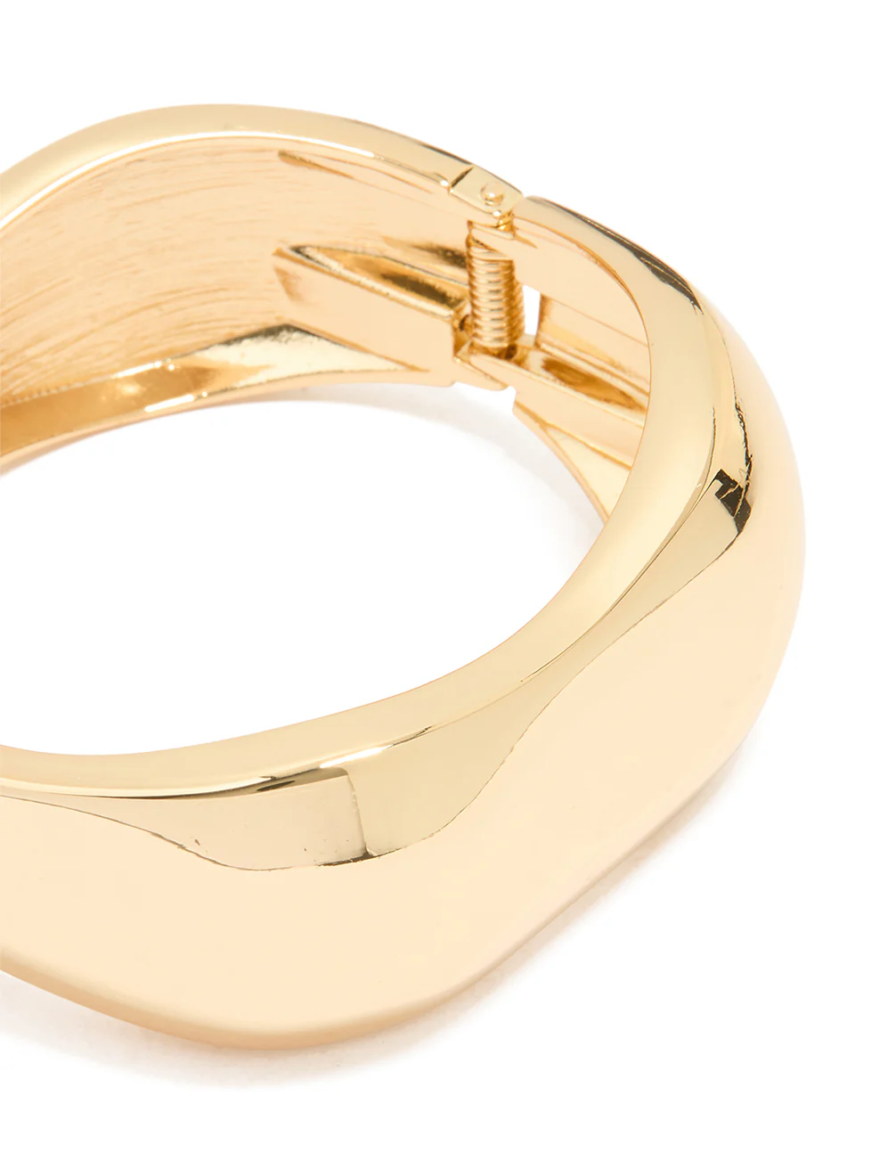 Gold Plated Chunky Hinged Molten Bangle - Image 3