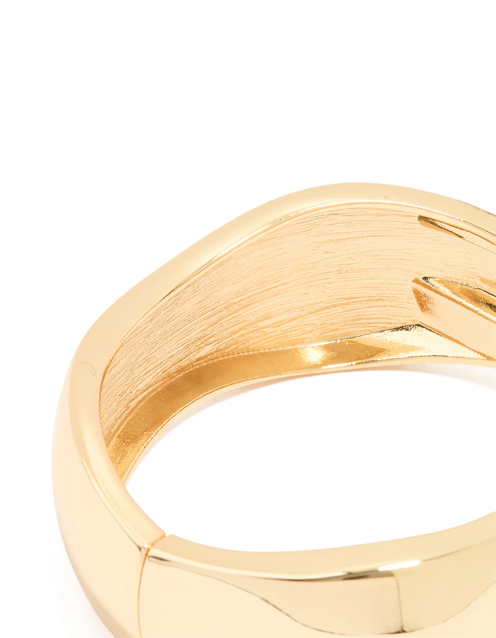Gold Plated Chunky Hinged Molten Bangle - Image 4
