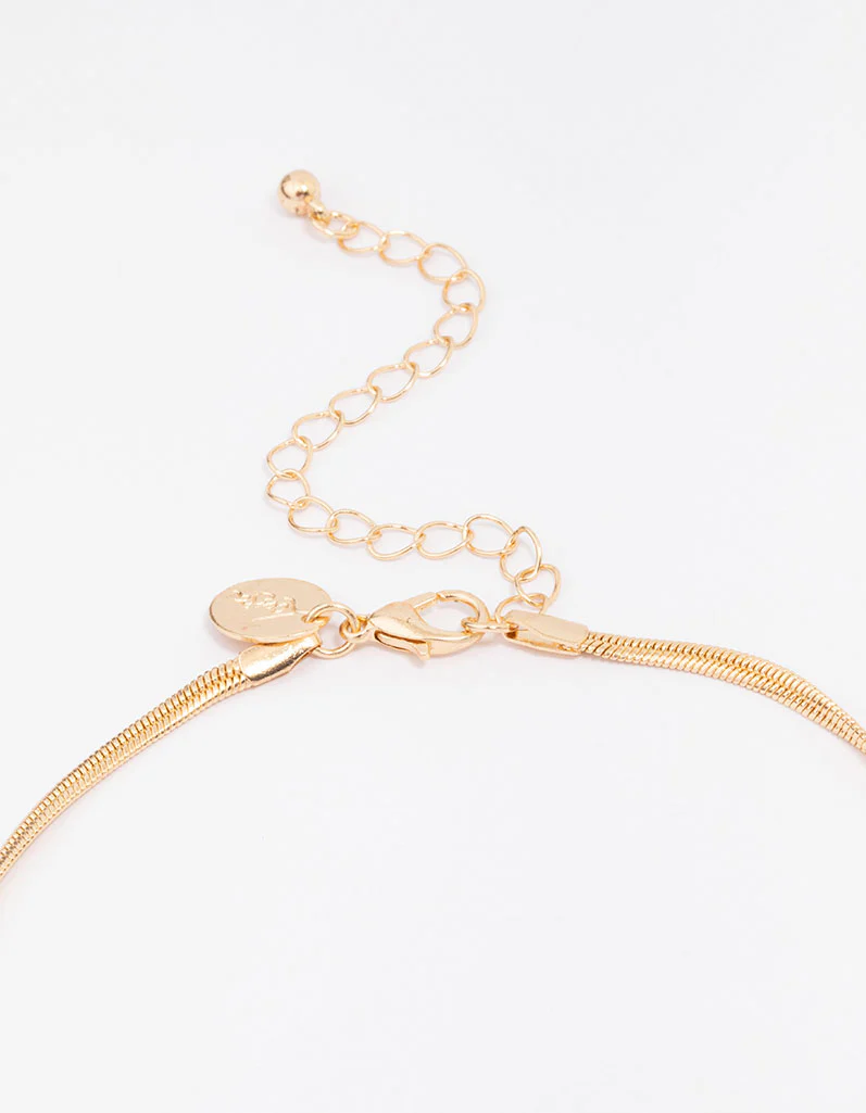 Gold Plated Classic Cubic Zirconia Baguette Pendant Necklace - Image 3