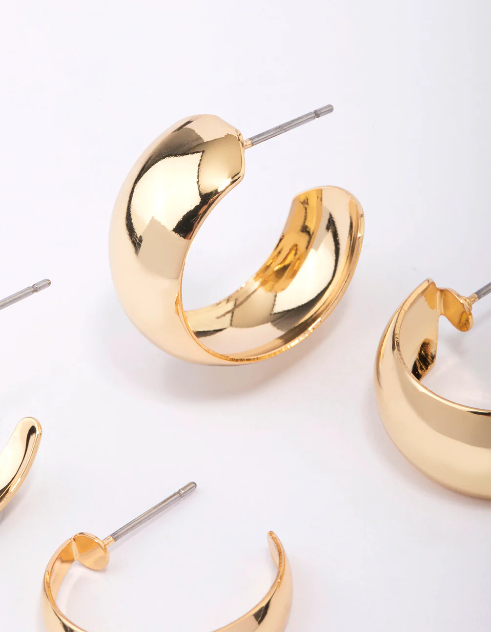 Gold Plated Classic Hoop Earring Pack - Image 3