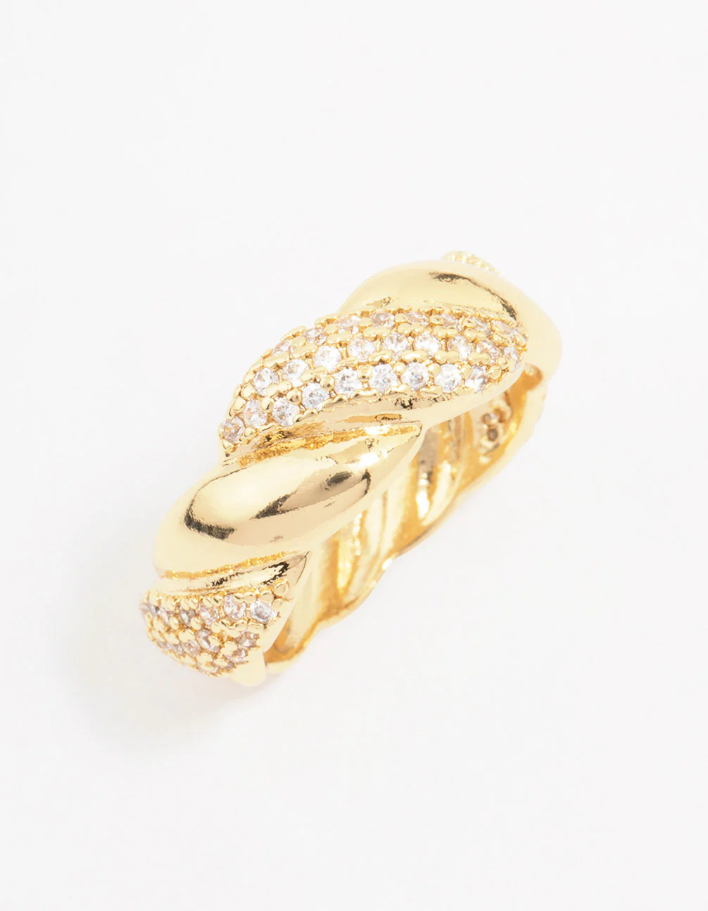 Gold Plated Cubic Zirconia Braided Ring - Image 5