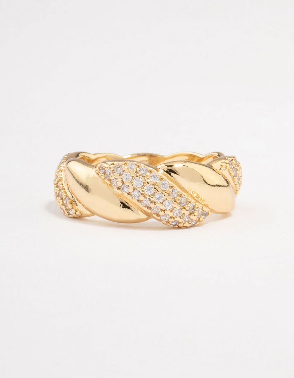 Gold Plated Cubic Zirconia Braided Ring - Image 6