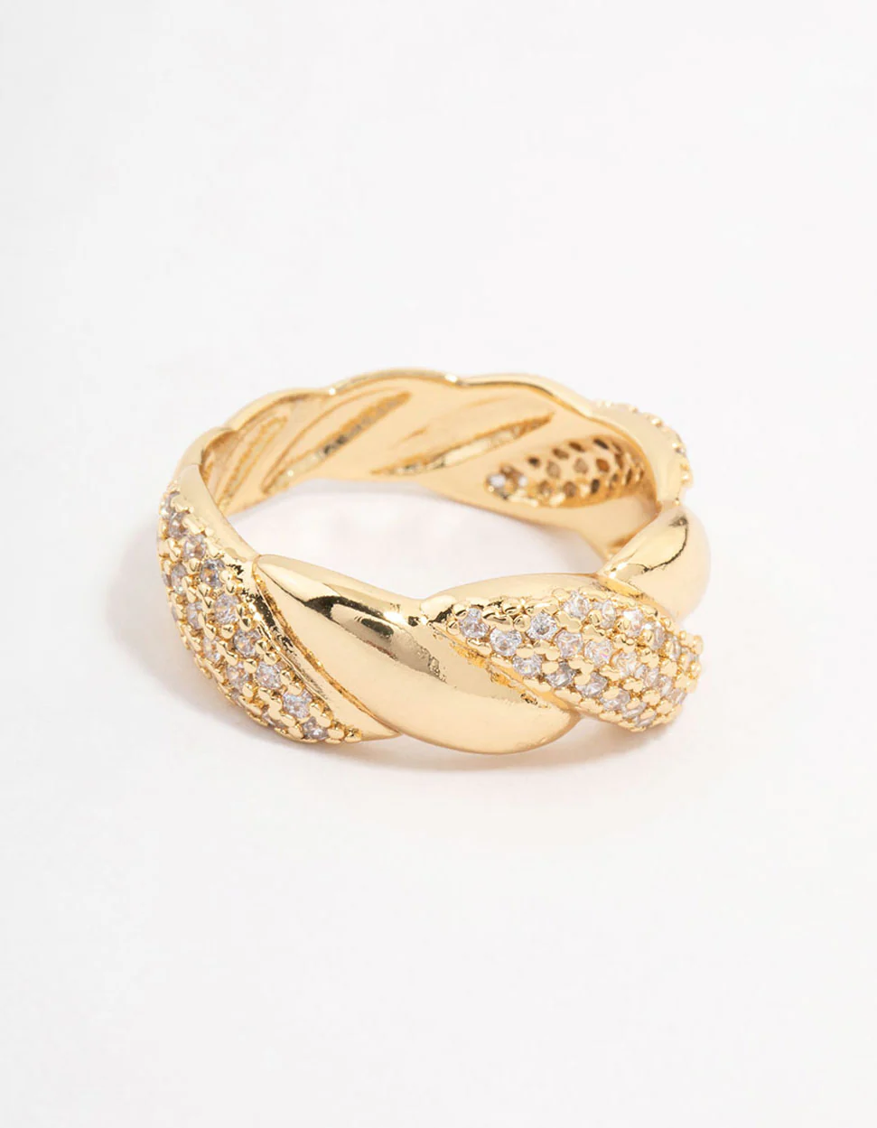 Gold Plated Cubic Zirconia Braided Ring - Image 8