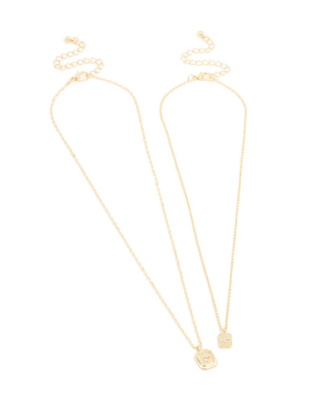 Gold Plated Cubic Zirconia Celestial Necklaces 2-Pack - Image 2