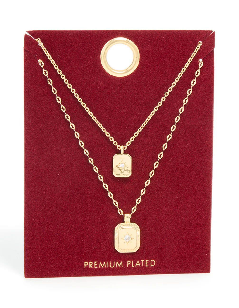 Gold Plated Cubic Zirconia Celestial Necklaces 2-Pack - Image 3