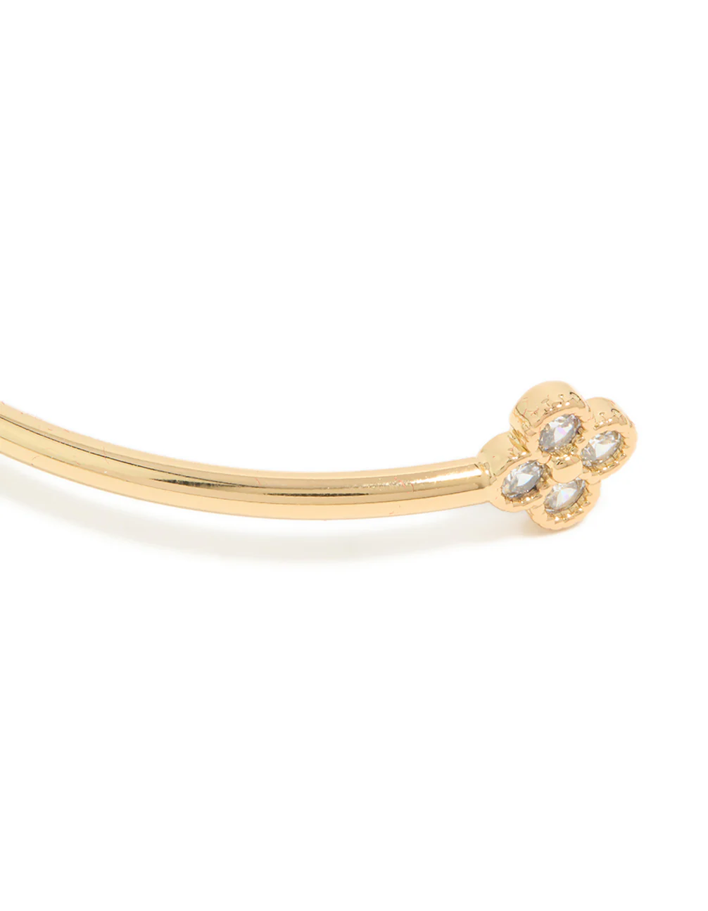 Gold Plated Cubic Zirconia Clover Wrist Cuff - Image 3