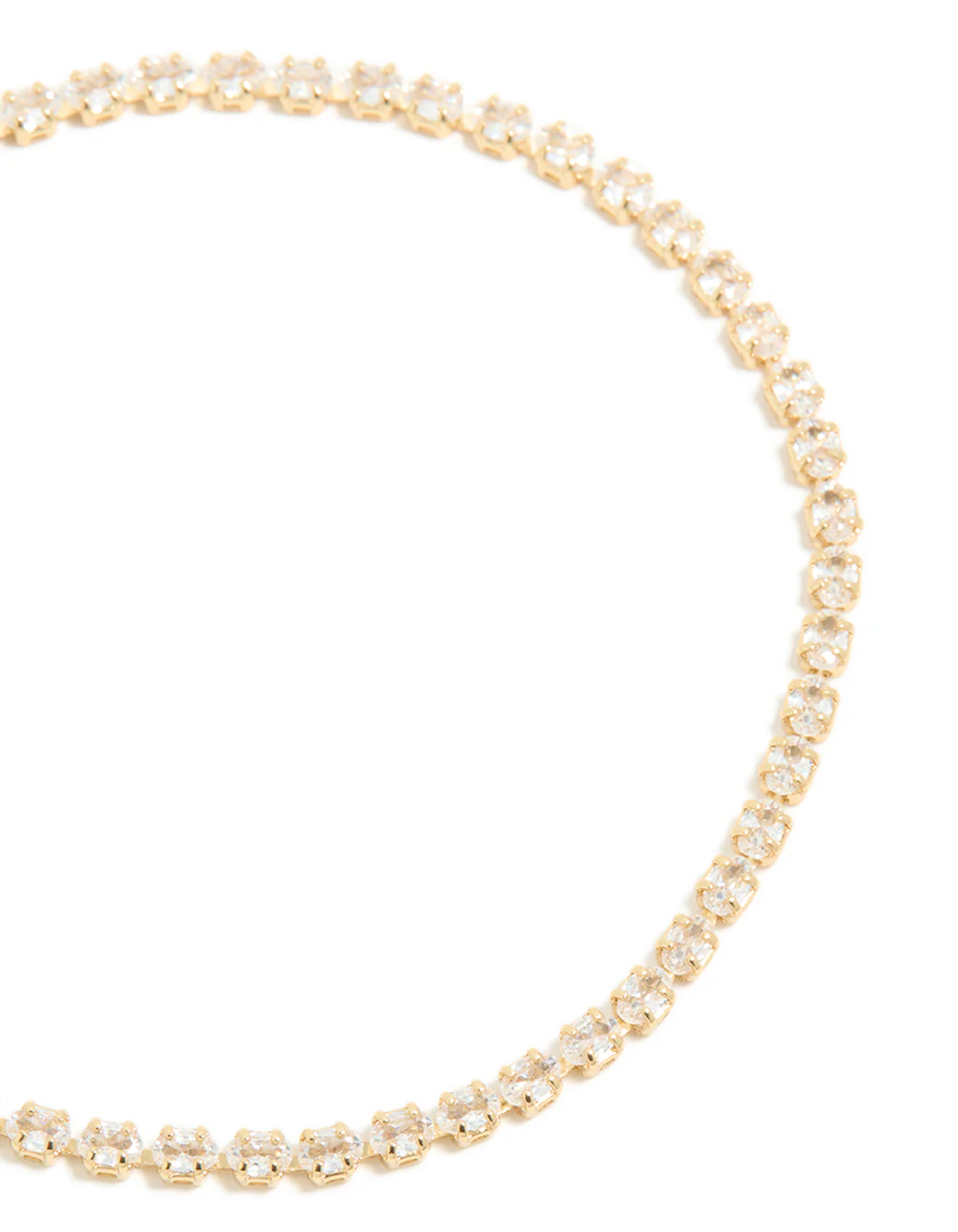 Gold Plated Cubic Zirconia Dainty Oval Tennis Bracelet - Image 3