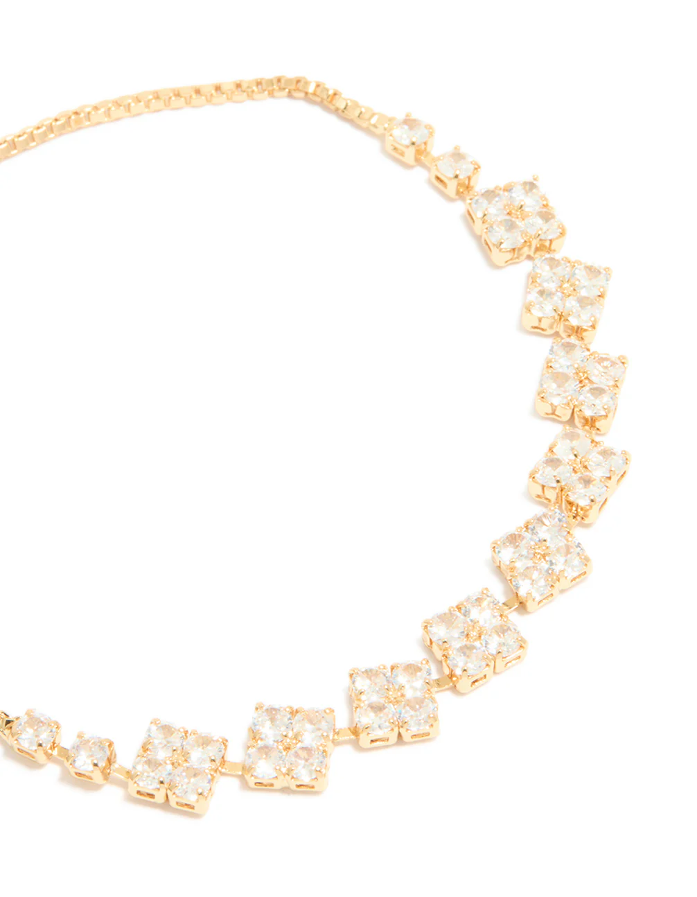 Gold Plated Cubic Zirconia Flower Detail Toggle Bracelet - Image 3