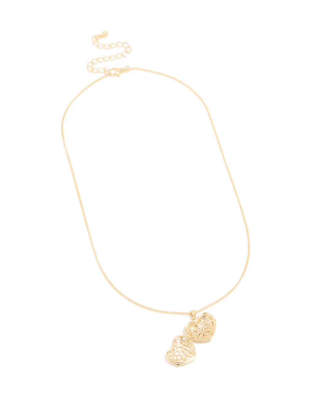Gold Plated Cubic Zirconia Heart Locket Necklace - Image 3
