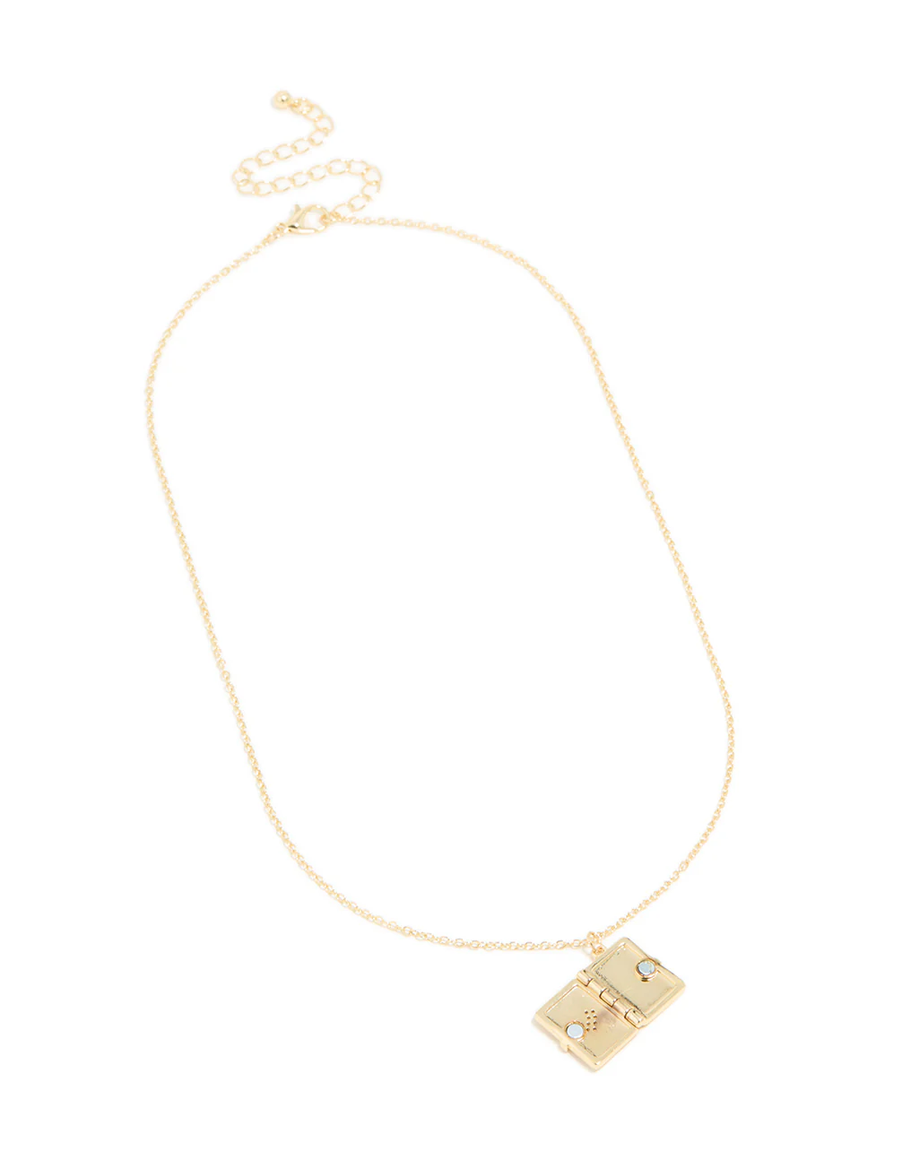 Gold Plated Cubic Zirconia Heart Locket Necklace - Image 3