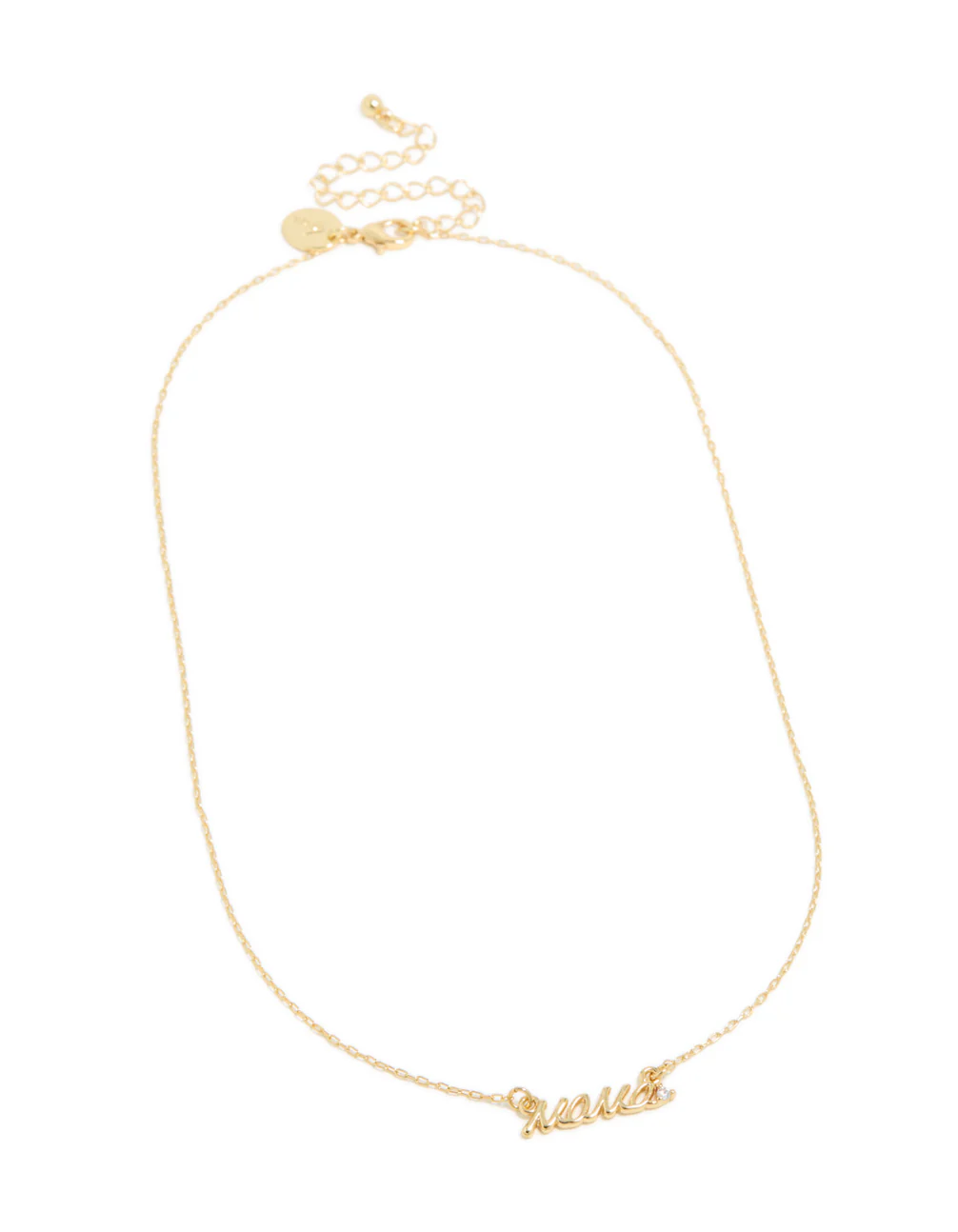 Gold Plated Cubic Zirconia 'Mama' Necklace - Image 3