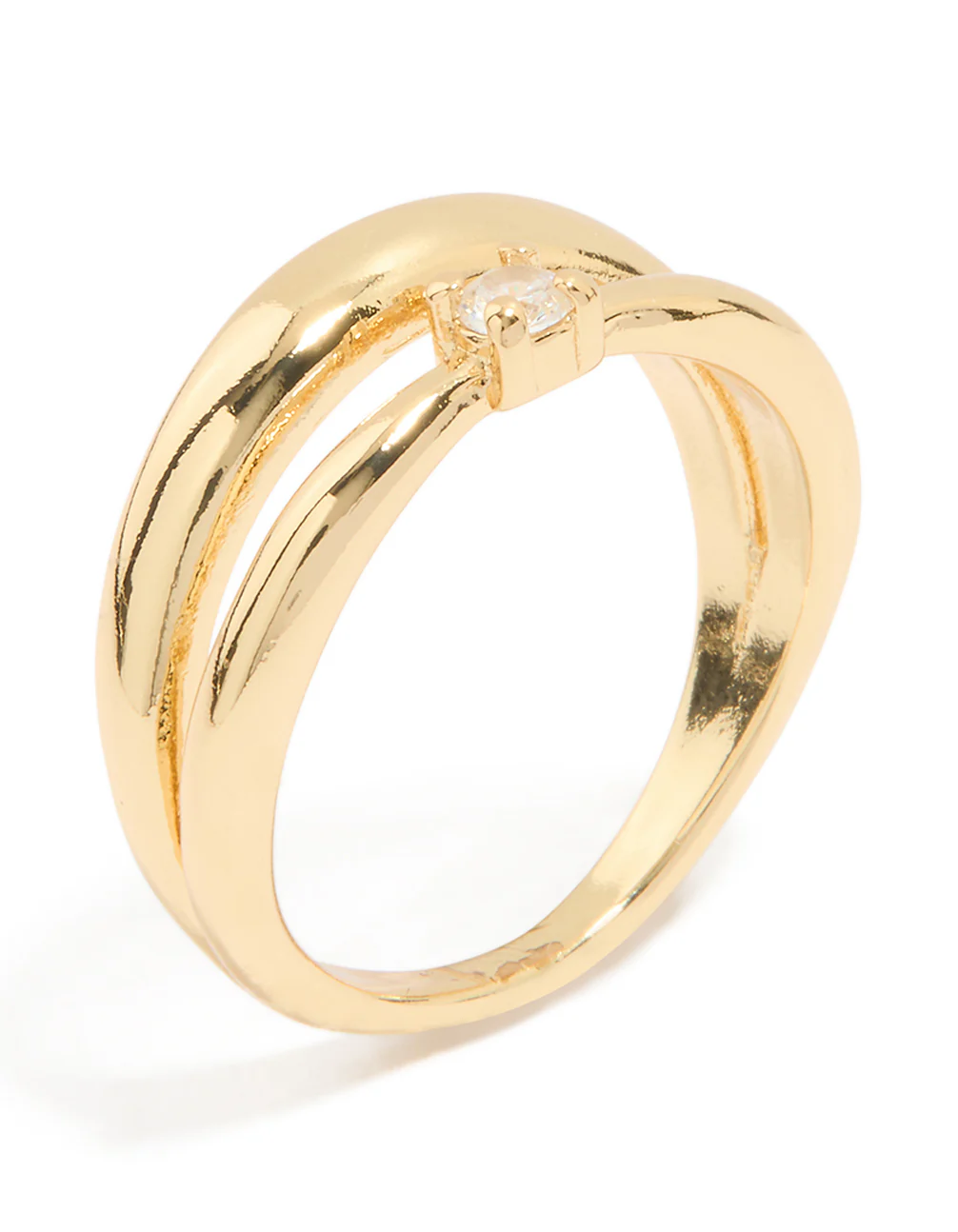 Gold Plated Cubic Zirconia Multirow Ring - Image 2