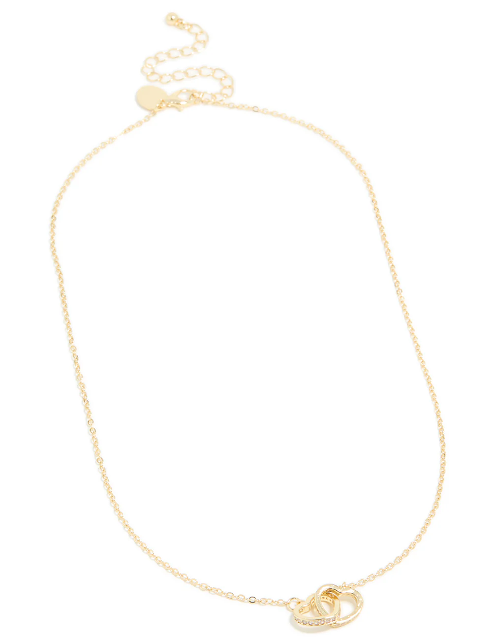 Gold Plated Cubic Zirconia Pave Heart Link Necklace - Image 3