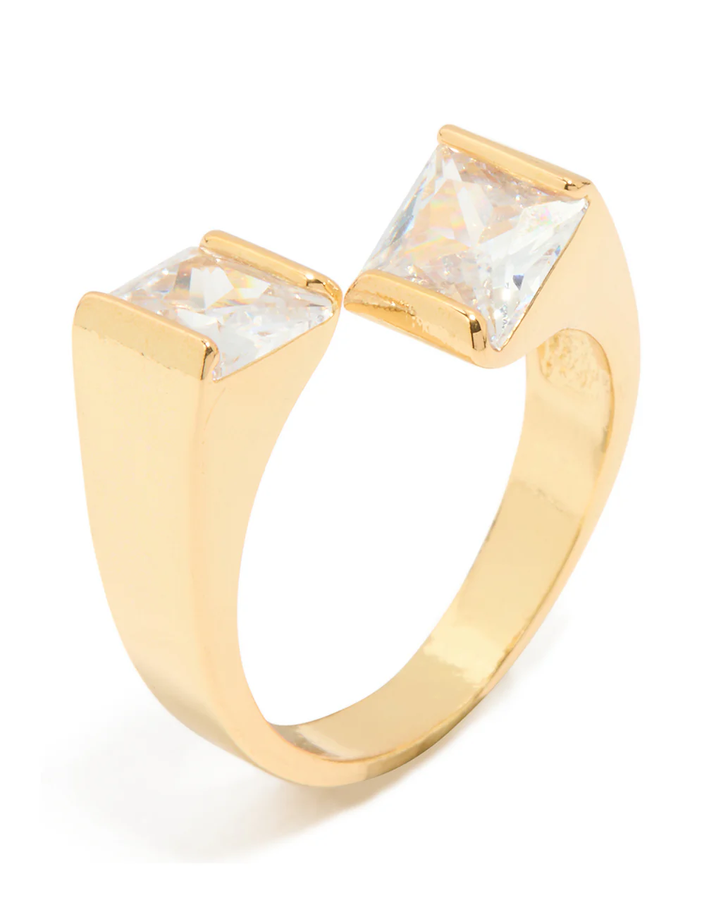 Gold Plated Cubic Zirconia Square Ring - Image 2