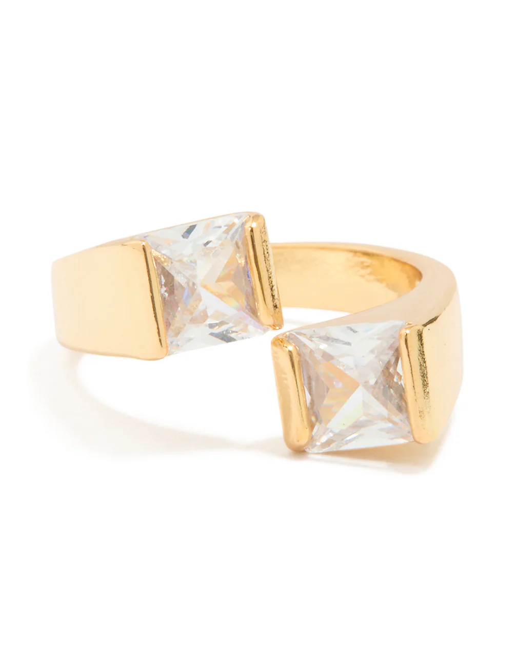 Gold Plated Cubic Zirconia Square Ring - Image 3