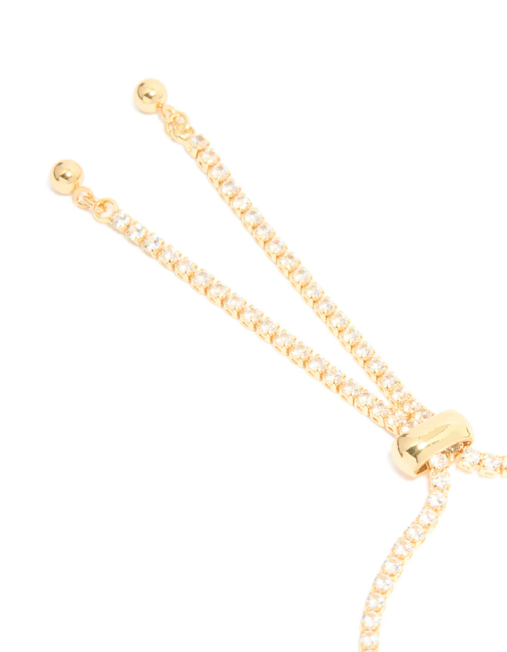 Gold Plated Cubic Zirconia Tennis Toggle Bracelet - Image 4