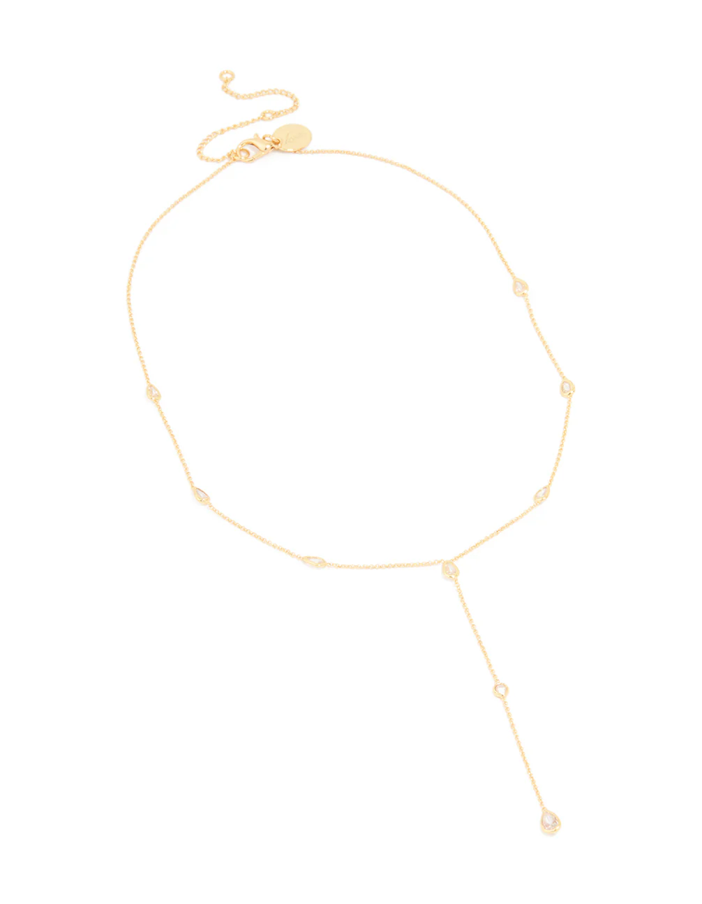 Gold Plated Cubic Zirconia Y-Necklace - Image 4
