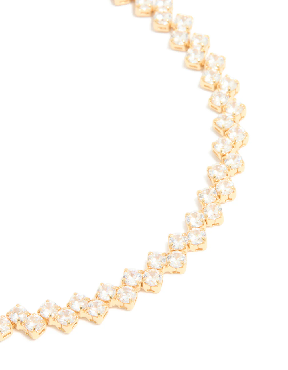 Gold Plated Cubic Zirconia Zig Zag Tennis Bracelet - Image 3