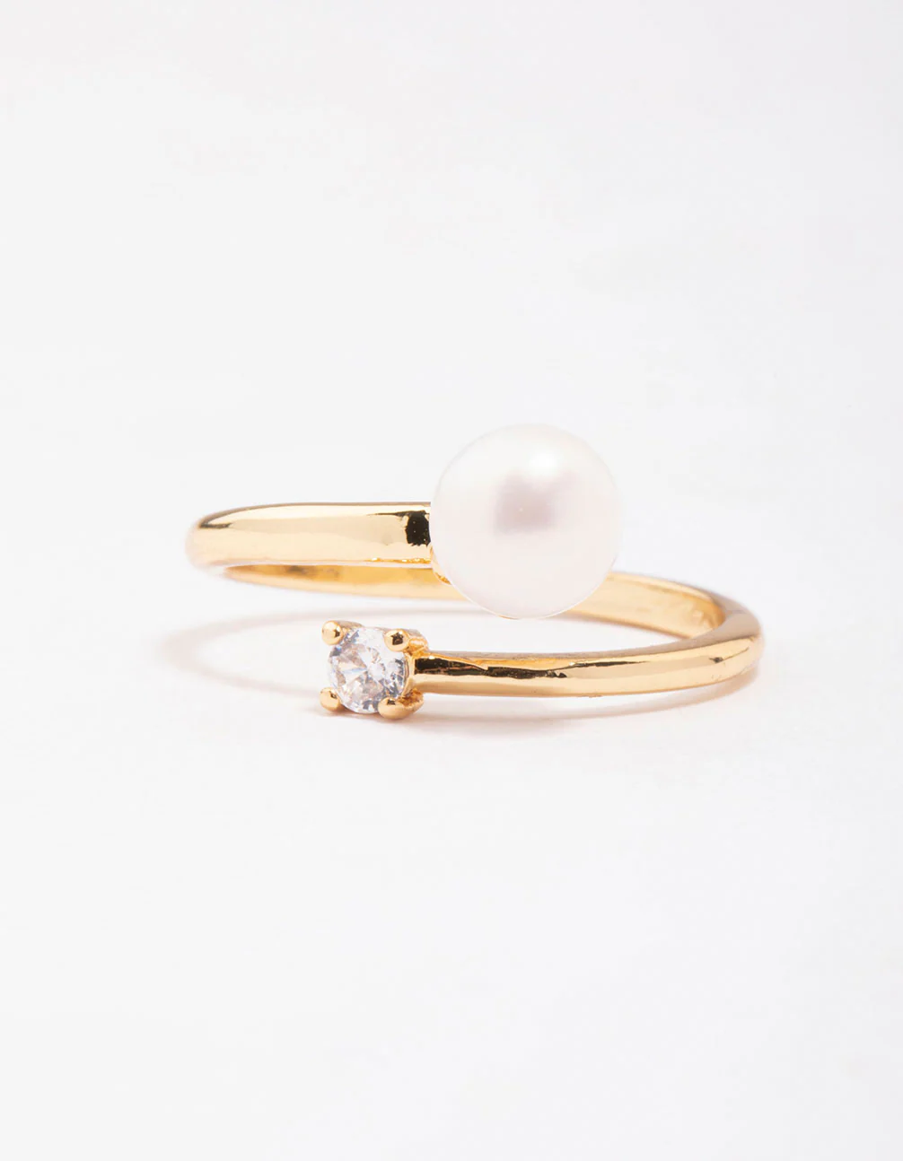 Gold Plated Dainty Cubic Zirconia Wrap Ring - Image 3